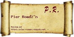 Pler Román névjegykártya